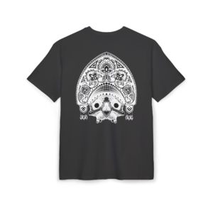 Oversized Tee — Ornamental Sugar Skull Back Graphic