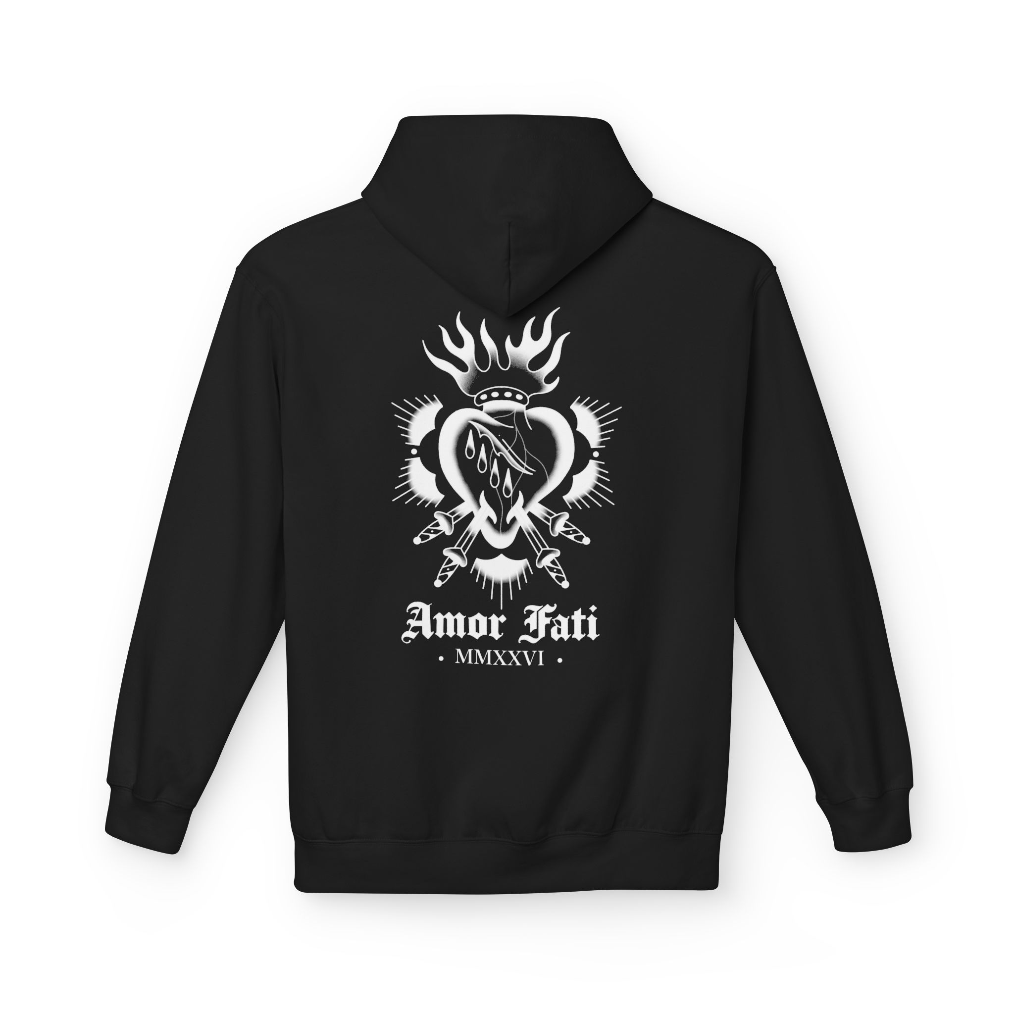 Hoodie Sacred Heart Amor Fati par Poorlyformed