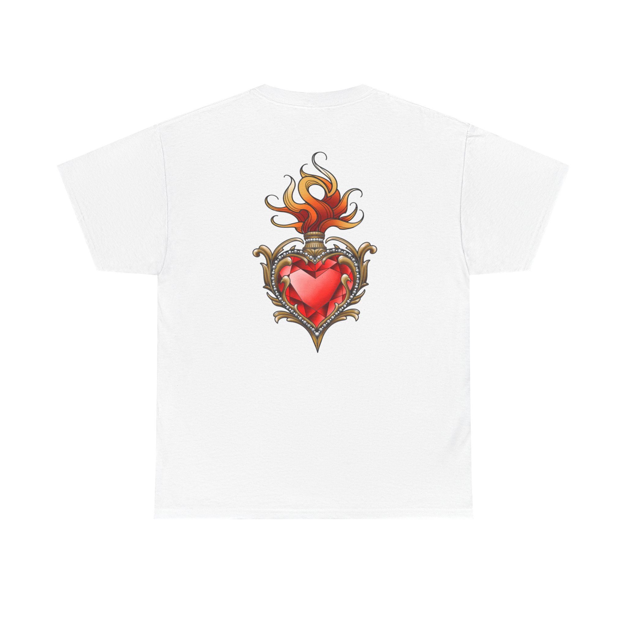 T-shirt Flamme du Cœur Sacré par Kuro Studio