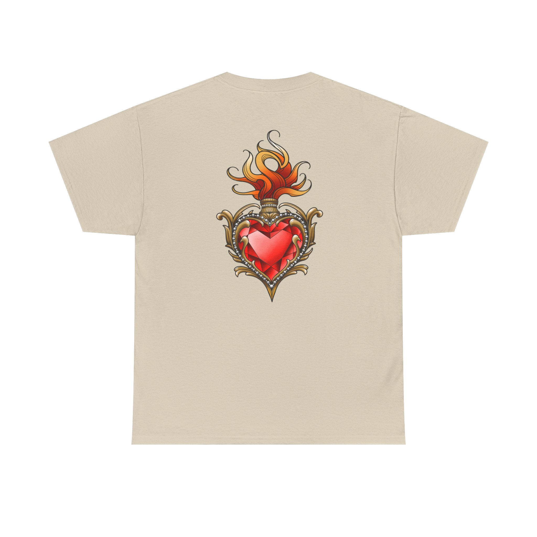 T-shirt Flamme du Cœur Sacré par Kuro Studio – Image 4