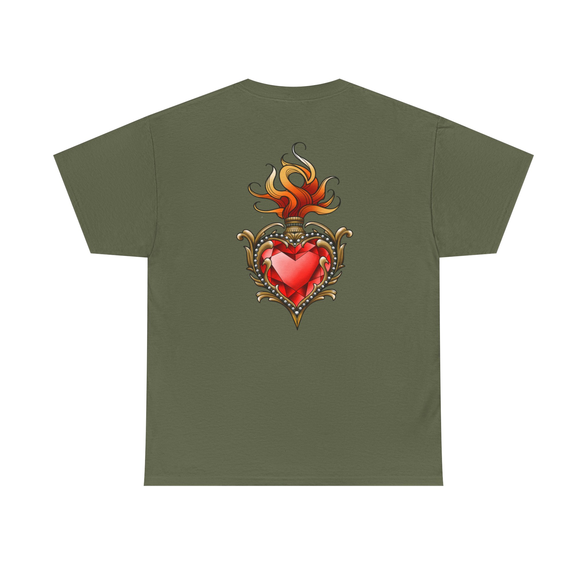 T-shirt Flamme du Cœur Sacré par Kuro Studio – Image 5